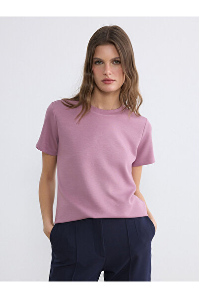 LC Waikiki Nevavm Farkıyla Oval Collar Soft Touch Women's T-Shirt