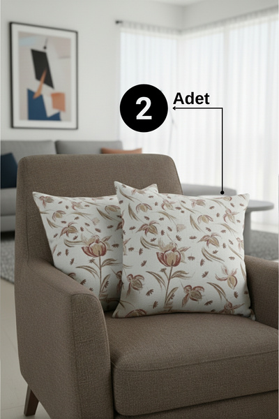 Senpai Chevron Bohem Dekoratif Punch Yastık Kırlent Kılıfı 2 Adet | 45x45 Rus...