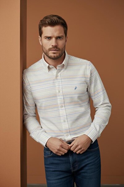 Sarar Πουκάμισο Interview Artos με κρυφό γιακά με κουμπιά, 100% βαμβακερό, ρι...