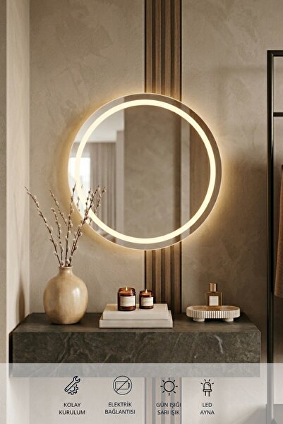KAREN BANYO 50 Cm Kumlamalı Led Ayna, Banyo, Antre, Salon, Dekoratif Gün ışığ...