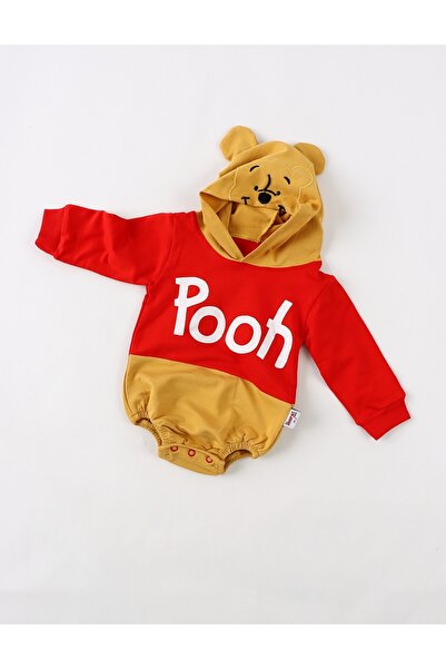 MiniKids Βρεφικό κορμάκι Γουίνι το Αρκουδάκι, κόκκινο-κίτρινο