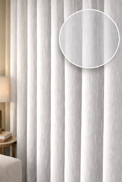 Tül Shop Shantuklu Bamboo Model Tok Tulle Curtain, Wrinkle-Free, 1/2 Sparse Pleats, Ultra Flowing, Stylish Design