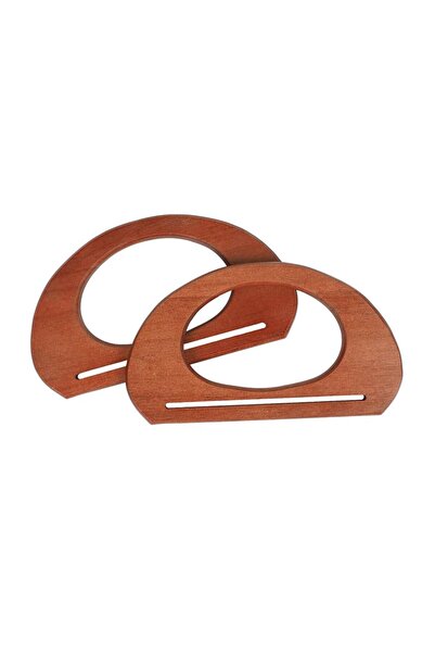 Ritzz Οβάλ ξύλινη λαβή τσάντας μισού κυκλικού σχήματος - Κόκκινο