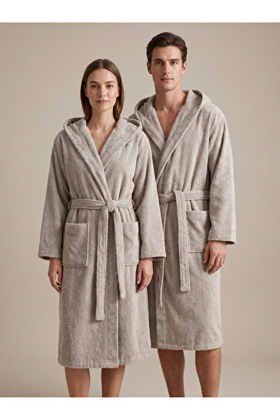 cottonparis Pamuklu Kapüşonlu Yumuşak Dokulu Emici Unisex Bornoz