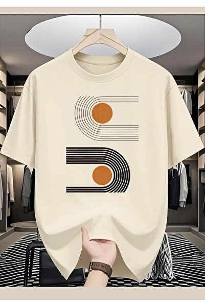 VESTIR BIEN Tricou din bumbac pentru copii cu imprimeu în dungi bej