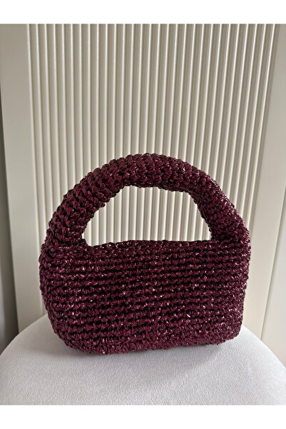 Elmira Jewelry Handmade Parlak Hasır Örgü Çanta