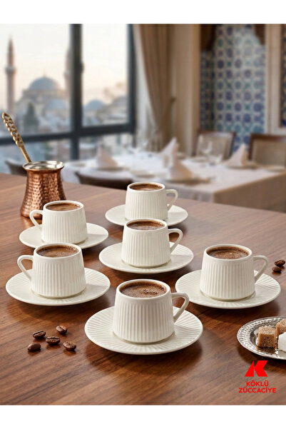 Köklü Züccaciye 6 Kişilik Kahve Fincan Takımı