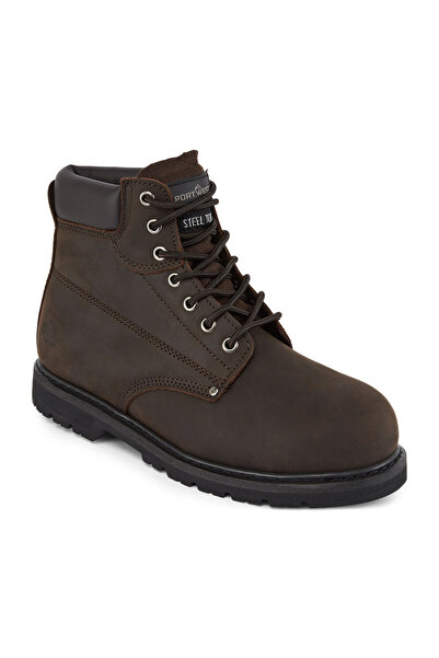 PORTWEST Protective Combat Boots , Leather, brown