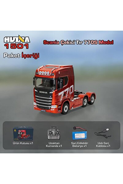 HUINA 1501 770S 1/18 19 Kanal Tır Scania Uzaktan Kumandalı İş Makinesi gri renk kutusuz