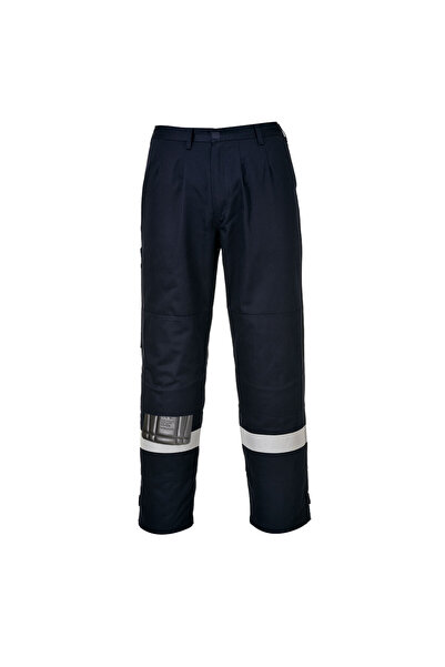 PORTWEST Pantaloni de lucru, ignifugi, cu buzunare, reglabil, bleumarin