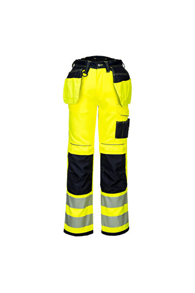 PORTWEST Pantaloni de lucru, reflectorizanti, stretch, cu buzunare holster, g...
