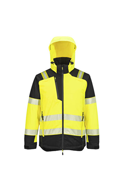 PORTWEST Casca de protectie, reflectorizanta, stretch, galben/negru