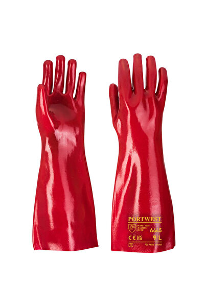 PORTWEST Grip 12 PVC Gauntlet 45cm, rosu