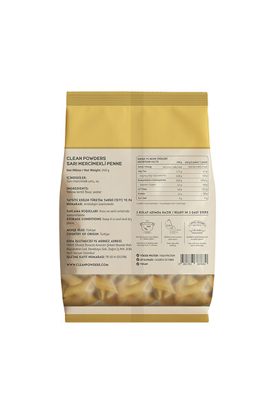 Clean Powders Glutensiz Protein Makarna Sarı Mercimek 240 Gr 2 Adet
