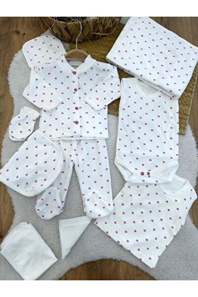 Nexvora Baby Girl 10-Piece Hospital Discharge Set Newborn 100% Cotton Bodysui...