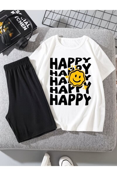 FATOOM STILE T-Shirt Shorts - T-Shirt with Shorts, Printed Crew Neck Top and ...