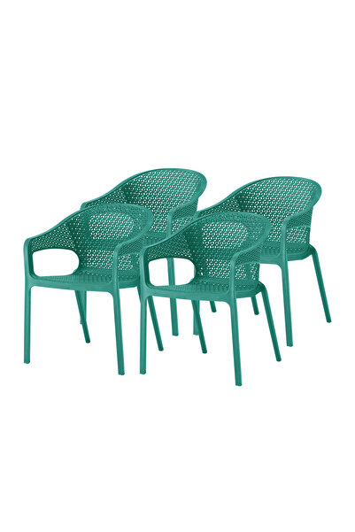 OEM Scaun verde pentru terasa, set de 4 piese