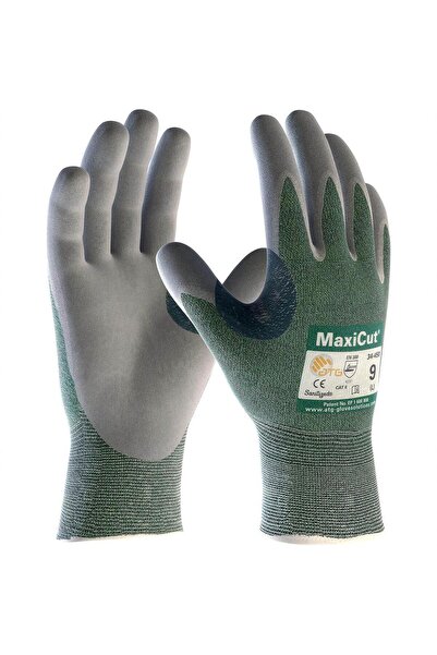 ATG Maxicut 34-450 Dry Environment Work Gloves Palm Coated Gray B Cut Resista...