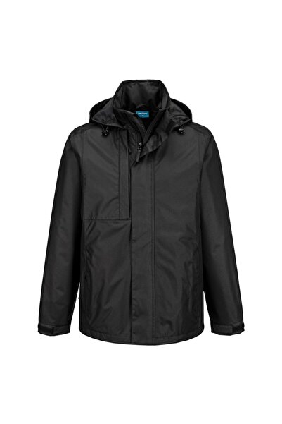 PORTWEST Geaca de lucru, reglabil, pentru ploaie, negru