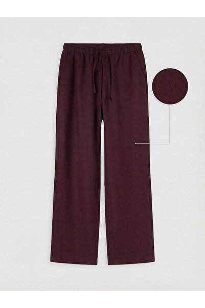LC Waikiki LCW Modest Beli Lastikli Kadın Keten Pantolon