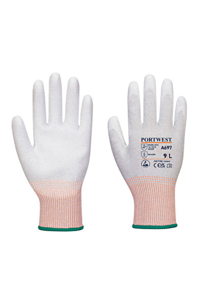 PORTWEST Manusi de protectie, antistatice ESD, alb/gri