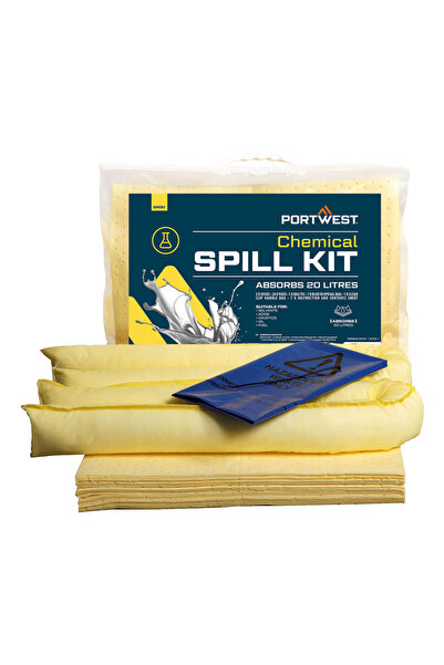 PORTWEST 20 Liter Chemical Kit, chemical protection, yellow