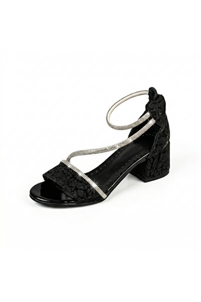 PİCO KİDS Sandale cu toc de 4 cm pentru fete, cu pietre, pantofi de seara