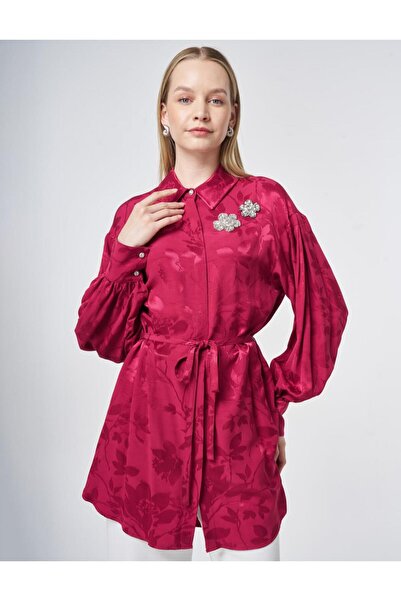 Kayra Τουνίκ από βισκόζη με φαρδιά μανσέτα και λεπτομέρεια από κορδόνι στη μέ...