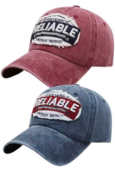 Uniquetrenders Set de 2 șepci de baseball unisex, în stil vintage, cu broderi...