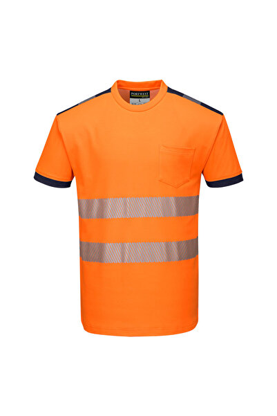 PORTWEST Tricou de lucru, reflectorizant, portocaliu/bleumarin