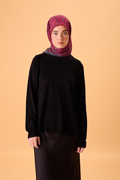 Silk Home Λεπτό βαμβακερό μαλακό κασκόλ σε φούξια-σκούρο βιζόν-πράσινο-σμαραγ...