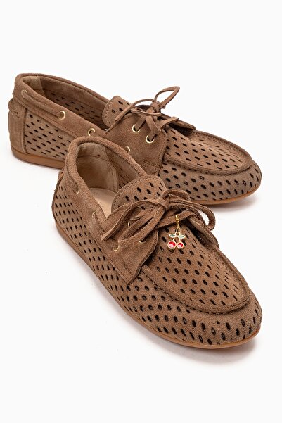 LuviShoes Γυναικεία Loafer Παπούτσια STEVO από Γνήσιο Δέρμα Σουέντ με Διάτρητ...