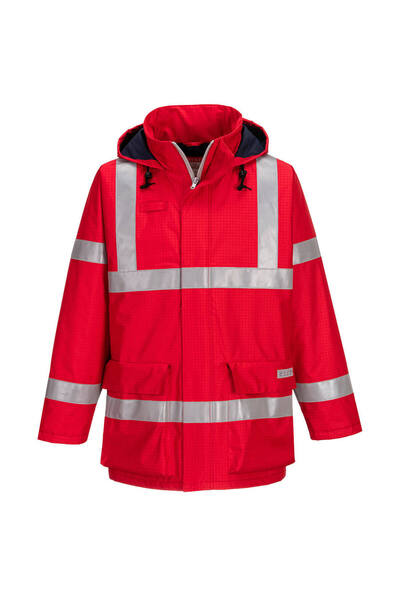 PORTWEST Geaca de lucru, impermeabila, ignifuga, pentru ploaie, rosu