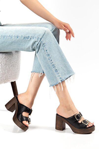 SUİNS SHOES Παντόφλες από γνήσιο δέρμα με τακούνι πλατφόρμας Suins Alery Model