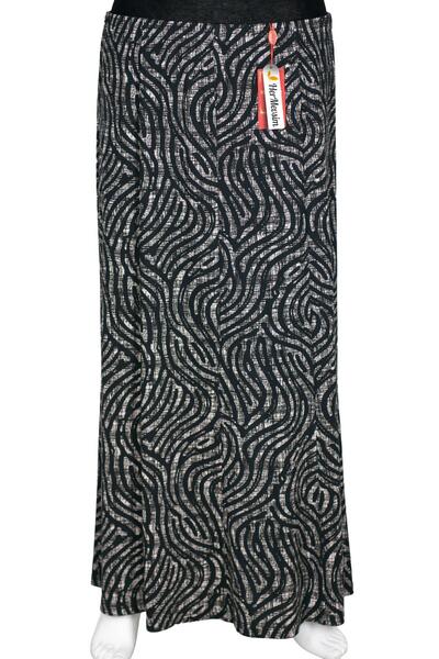 HESNA Γυναικεία Betül 8 τεμαχίων ελαστική μαύρη φούστα χωρίς επένδυση με σχέδ...