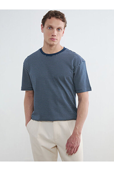 LC Waikiki Quality Parts from Çelebi Store Zero Roba Collar Striped Men's T-S...