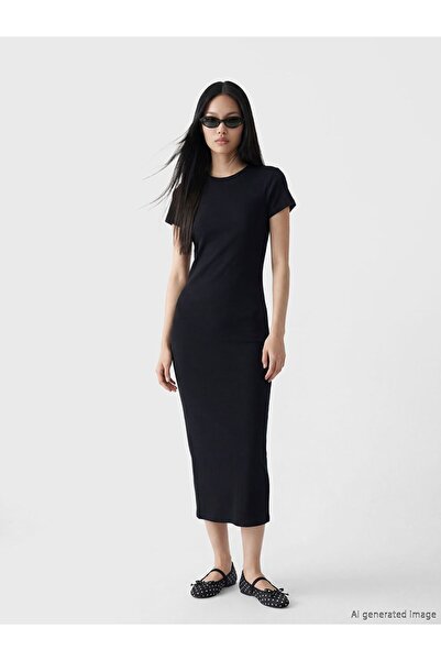 LC Waikiki Xside Black Modal Blend Bodycone Dress