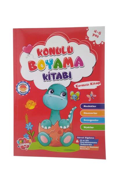 Koloni Kitap Themed Coloring Red Book 4-5 Years Old