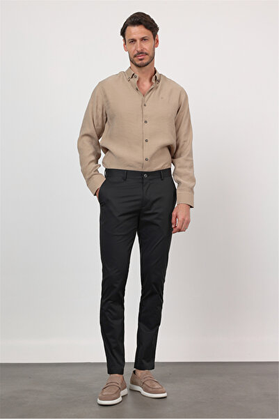 İmza Black Side Pocket Slim Fit Cotton Chino Trousers 1003260168