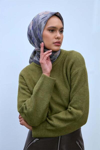 Silk Home Κασκόλ Velora από μείγμα βισκόζης ανθρακί-καπνιστό πράσινο υδρόγειο...