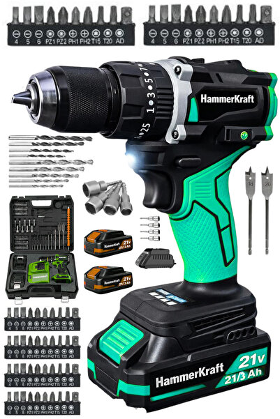 HAMMERKRAFT 25Kadem Tork Ayarlı 84Parça Uç Setli Darbe Özellikli Profosyonel ...