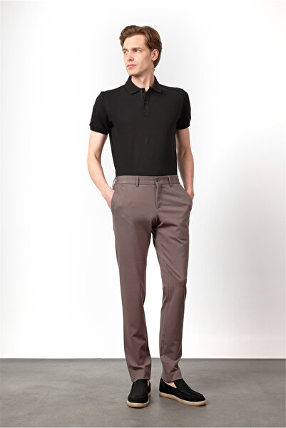 İmza Men's Light Brown Side Pocket Textured Knitted Jogger Slim Fit Flexible ...