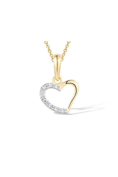 Bijuteria SORELLY Κρεμαστό καρδιά από χρυσό 14 καρατίων με διαμάντια 0.021 κα...