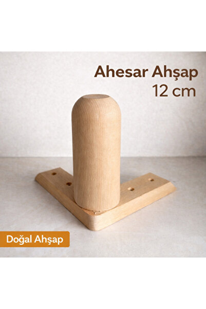 AHESAR TİCARET Ahesar Ahşap Bohem Doğal Ahşap Mobilya Ayağı 12 cm Koltuk & Do...