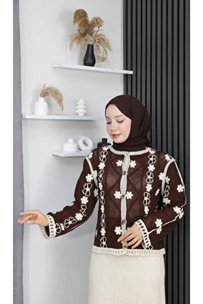 TATULA Floral Motif Knitted Cardigan