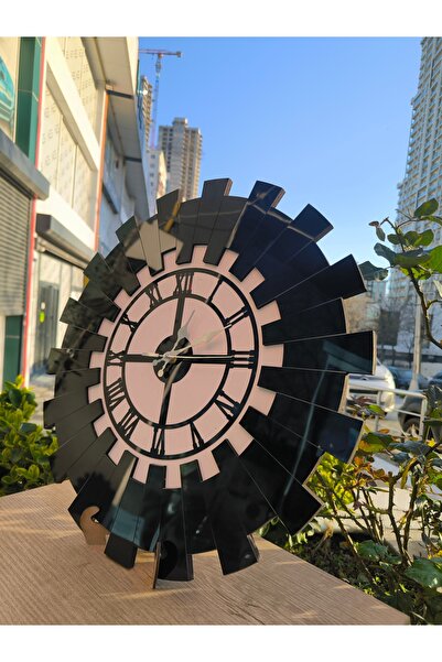 LotusLazer Tasarım 60cm Piyano Model Siyah Beyaz Duvar Saati MDF Üzeri Lüks A...