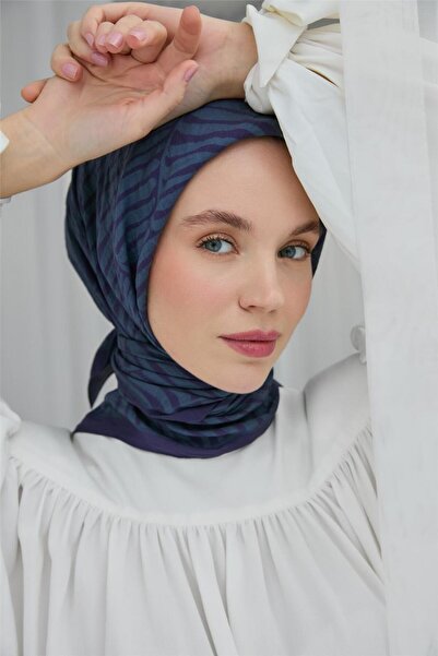 Silk Home Κασκόλ Βισκόζης Velora Μωβ-Μπλε Τέσσερις Εποχές 90x90