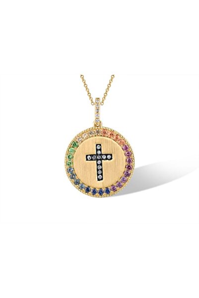 Bijuteria SORELLY Κρεμαστό σταυρός-νόμισμα από χρυσό 14 καρατίων με διαμάντια...