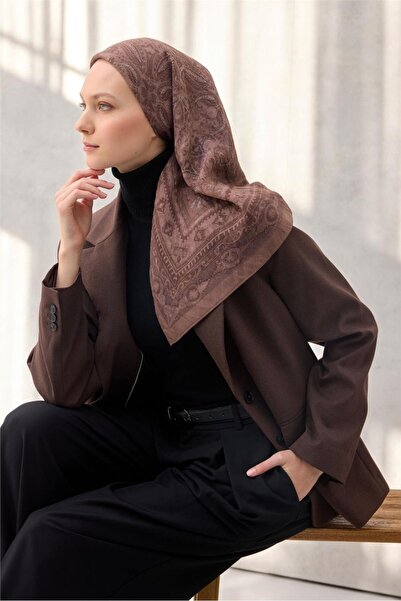 Silk Home Φουλάρι Βισκόζης Βελόρα Τέσσερις Εποχές 90x90