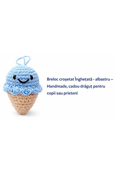 OEM Crochet Ice Cream Keychain - Blue